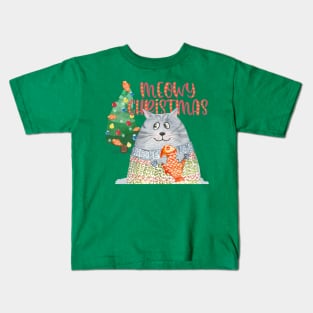 Meowy Christmas Kids T-Shirt